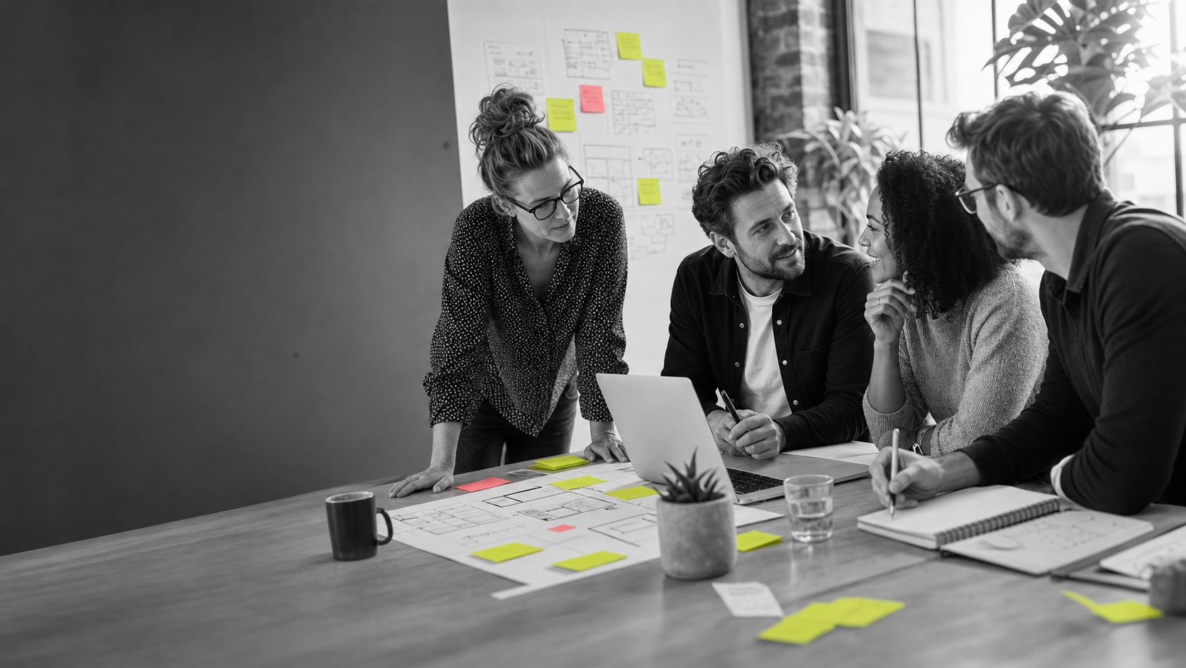 Business owners working together at a table
